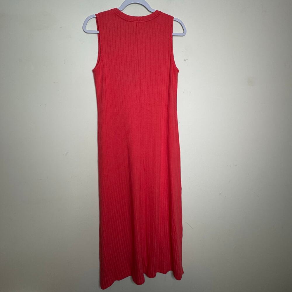 Market & Spruce Crewneck Sleeveless Ribbed Tank Dress Medium Petite Coral NWT - Picture 5 of 8